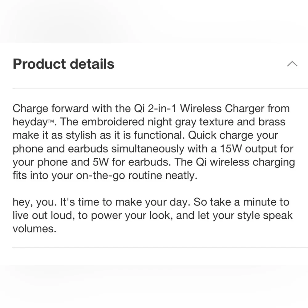 NWNT, heyday 2 in 1 charging station and phone case